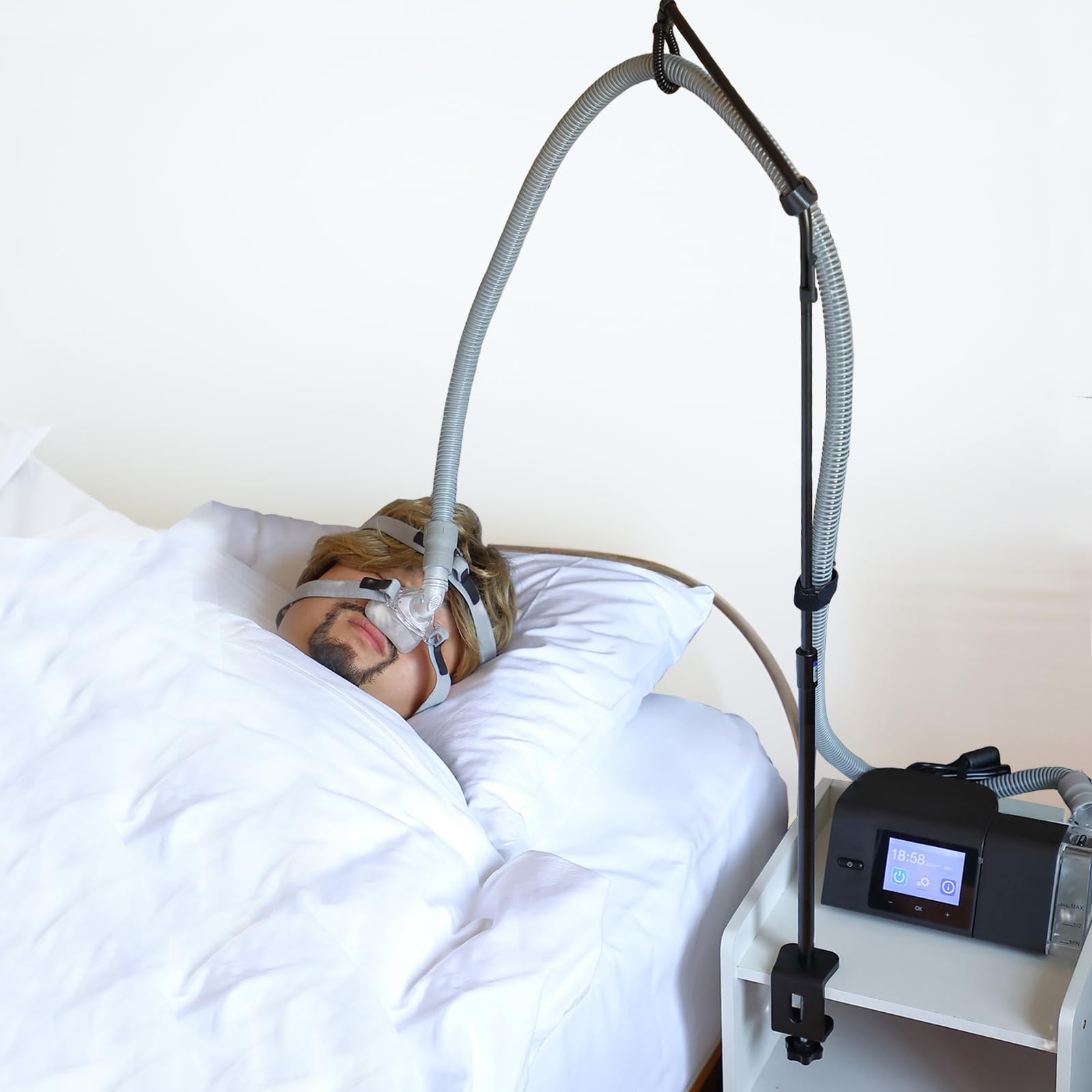 Lonyeon portamangueras CPAP con base antideslizante: evita deslizamientos en cabecero o mesita
