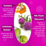 Cúrcuma y alcachofa en Losoki Detox Hígado para balance metabólico