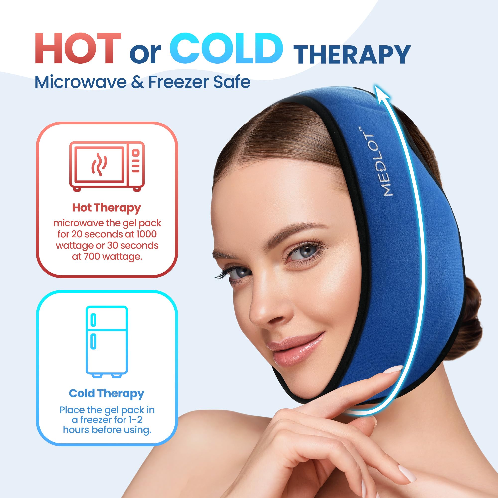 LotFancy alivio dolor mandíbula y sienes con packs gel.