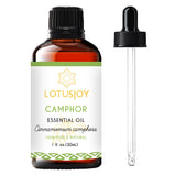 LOTUSJOY aceite de alcanfor en botella ámbar, ideal para difusor.