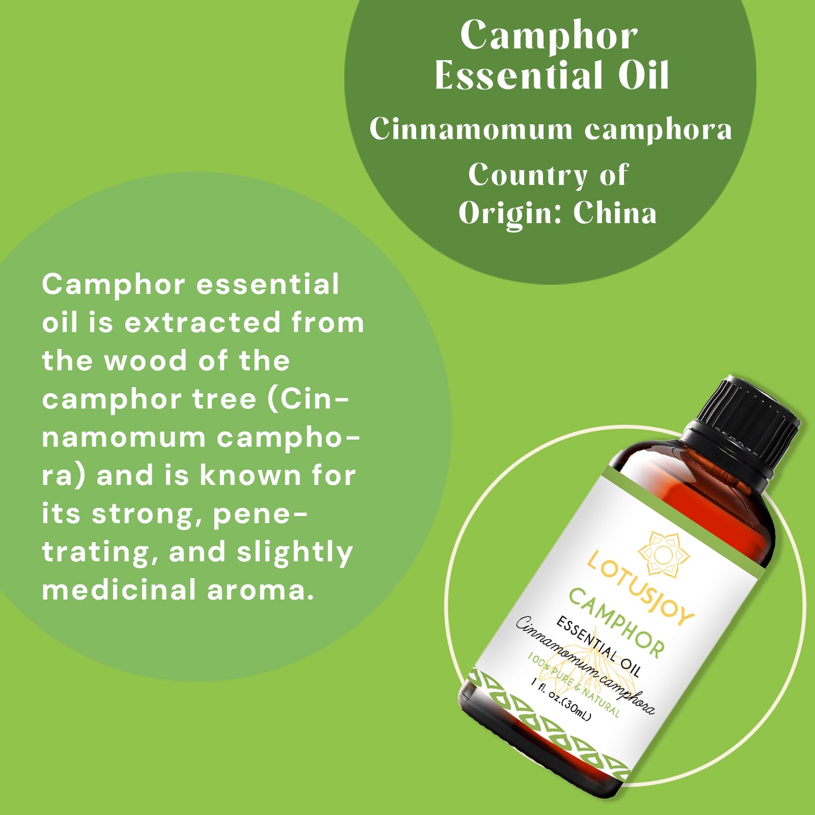 LOTUSJOY aceite de alcanfor para masaje y cosmética casera.