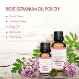 LOTUSJOY Aceite de geranio rosa como ingrediente en rituales de bienestar.
