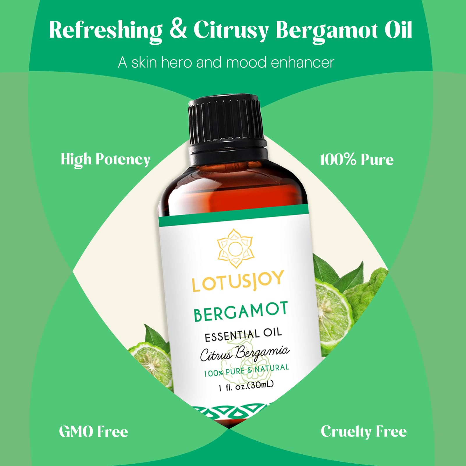 LOTUSJOY cuidado de piel bergamota, aroma suave para rutina