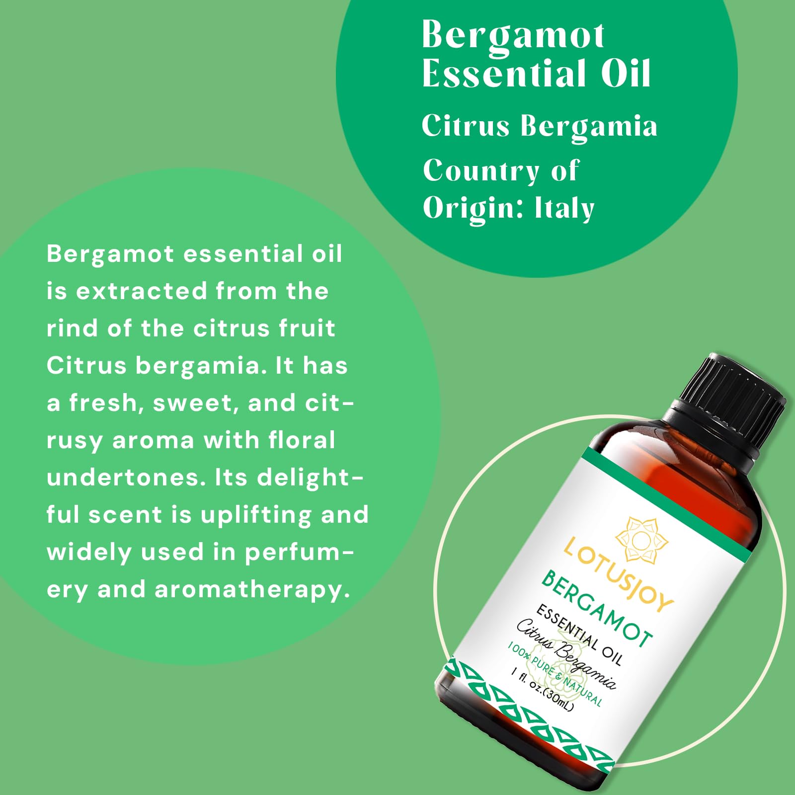 LOTUSJOY spray bergamota para habitación, fragancia revitalizante