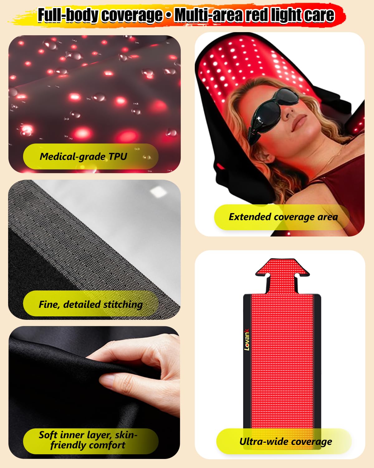 Lovank manta de terapia con amplia cobertura para uso cómodo en casa.