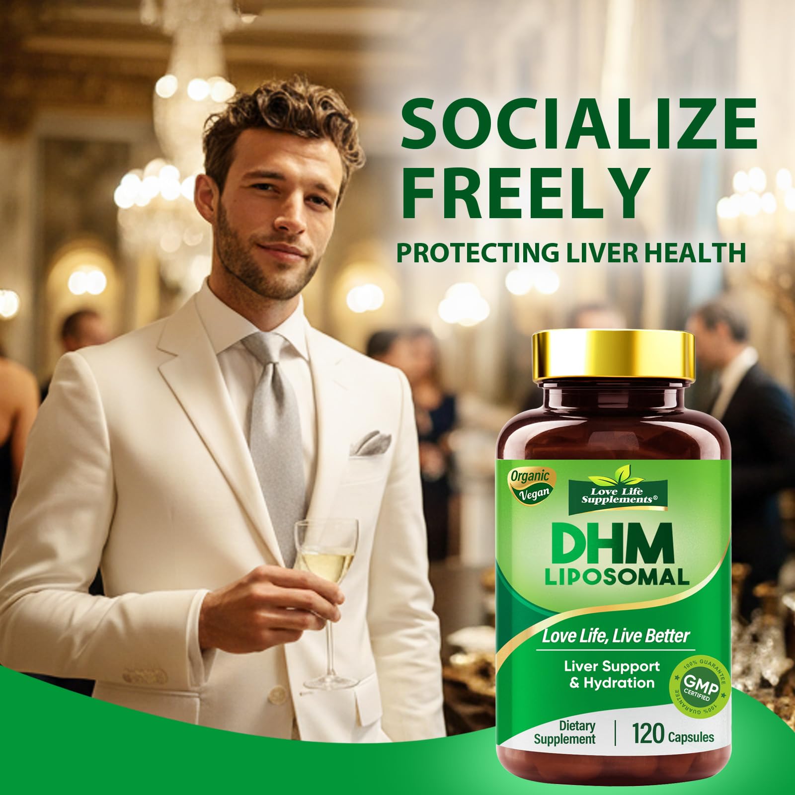 Love Life Supplements DHM 1000mg cápsulas para uso diario y energía