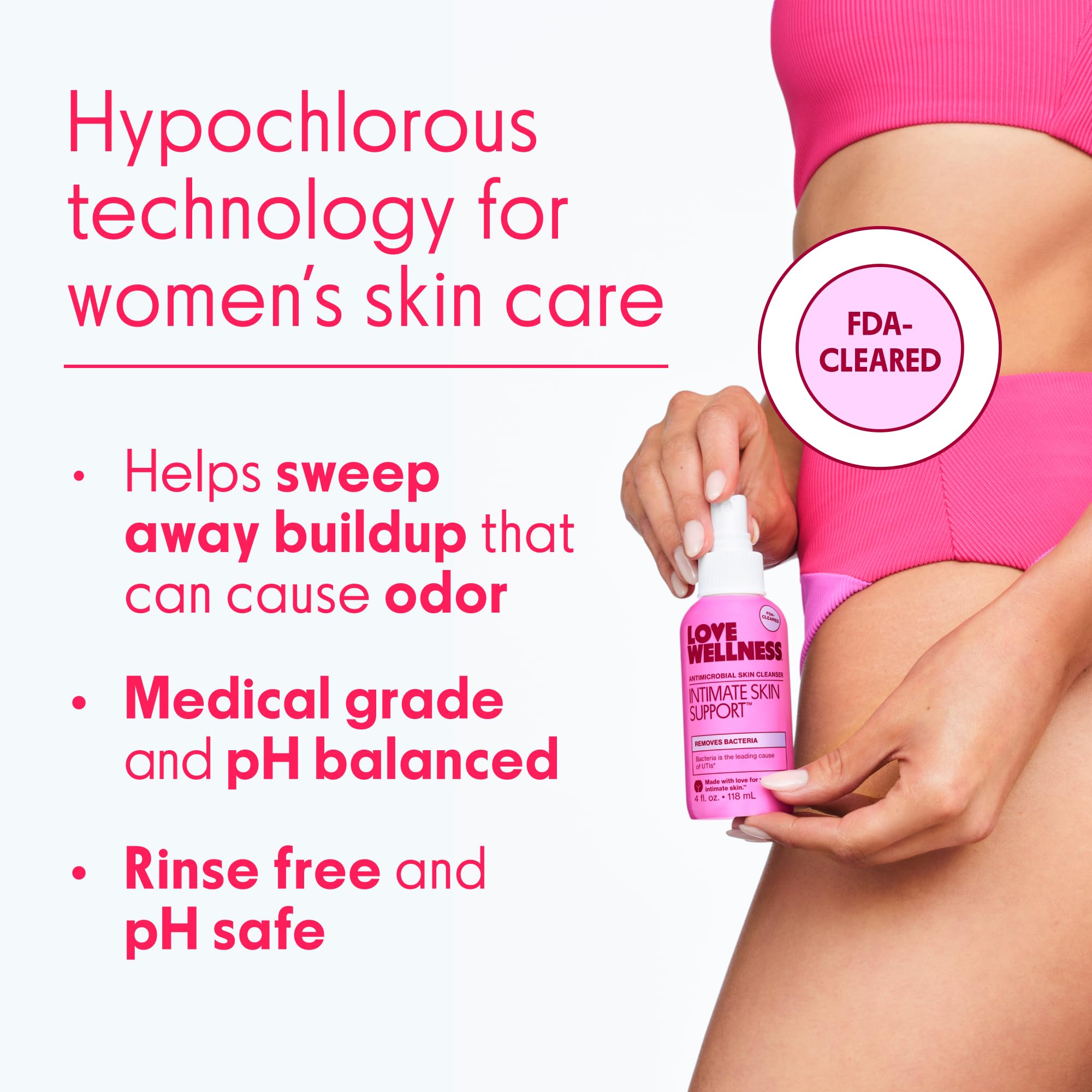 Love Wellness spray en pulverización para limpieza diaria de la piel íntima.