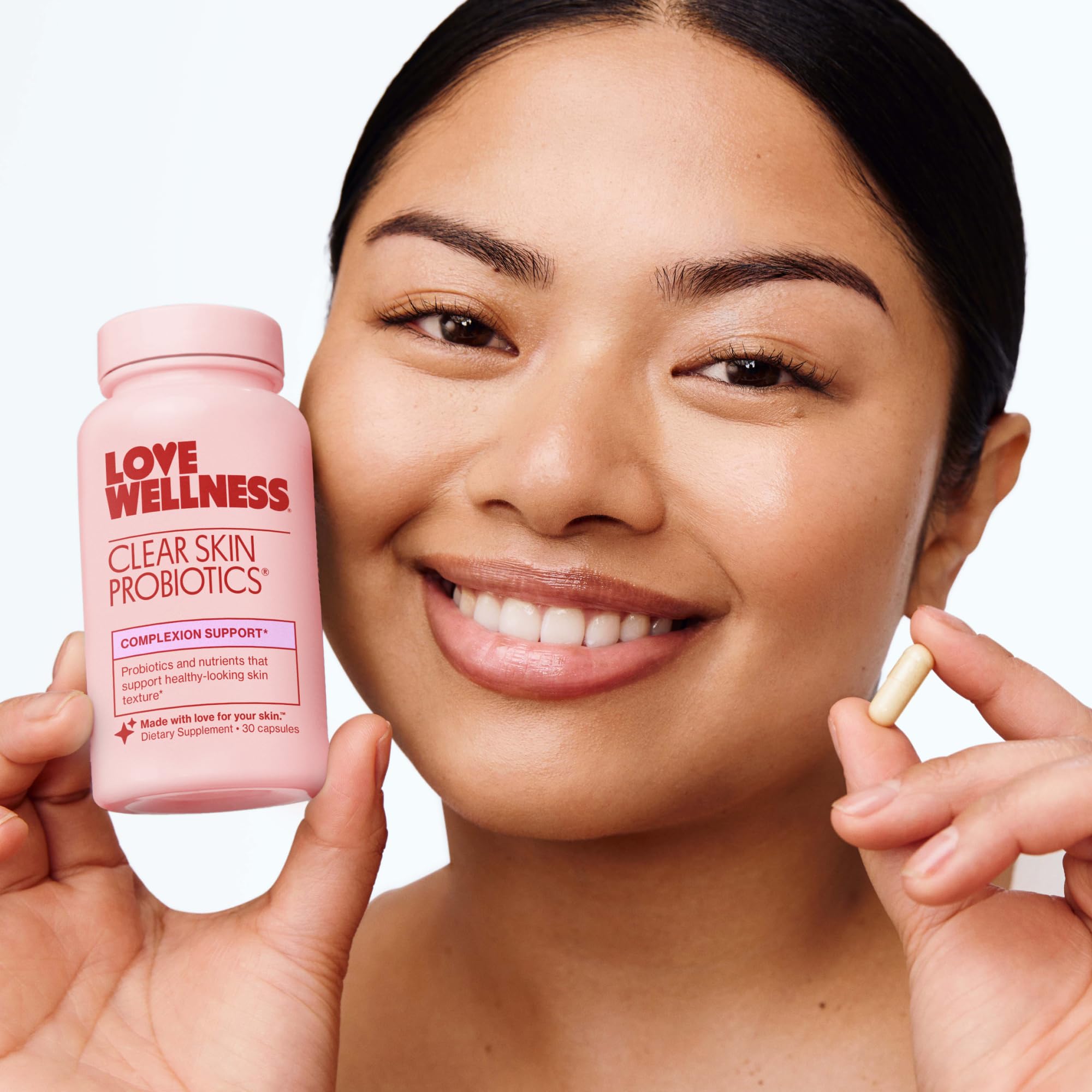 Love Wellness Enrojecimiento de piel: cápsula que podría ayudar a tono uniforme.