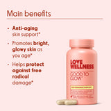 Love Wellness Good to Glow: etiqueta del producto con información