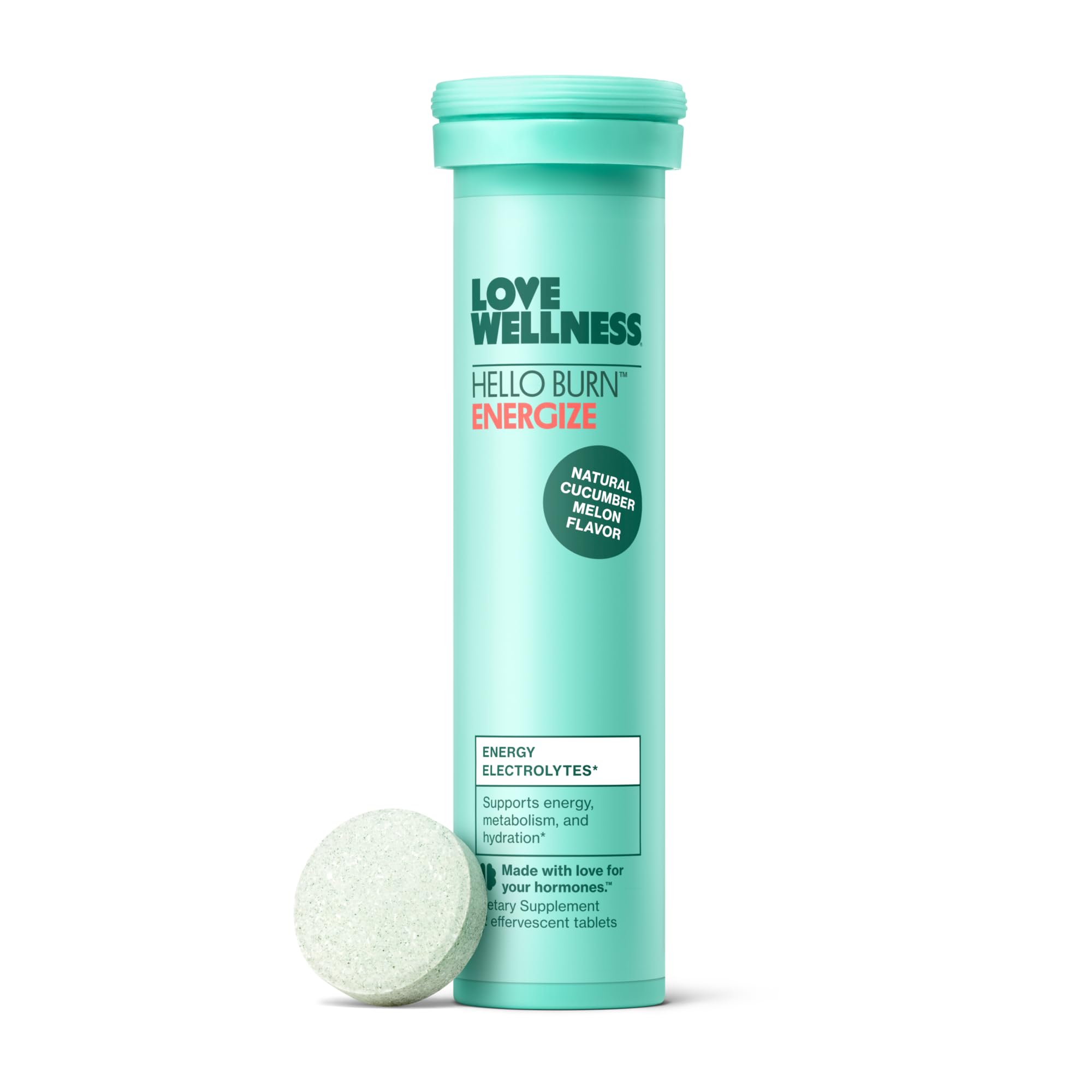 Love Wellness Hello Burn Energize ofrece cápsulas para energía sostenida.