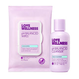 Love Wellness pH Balancing Cleanser botella frente, limpieza suave para higiene íntima equilibrada