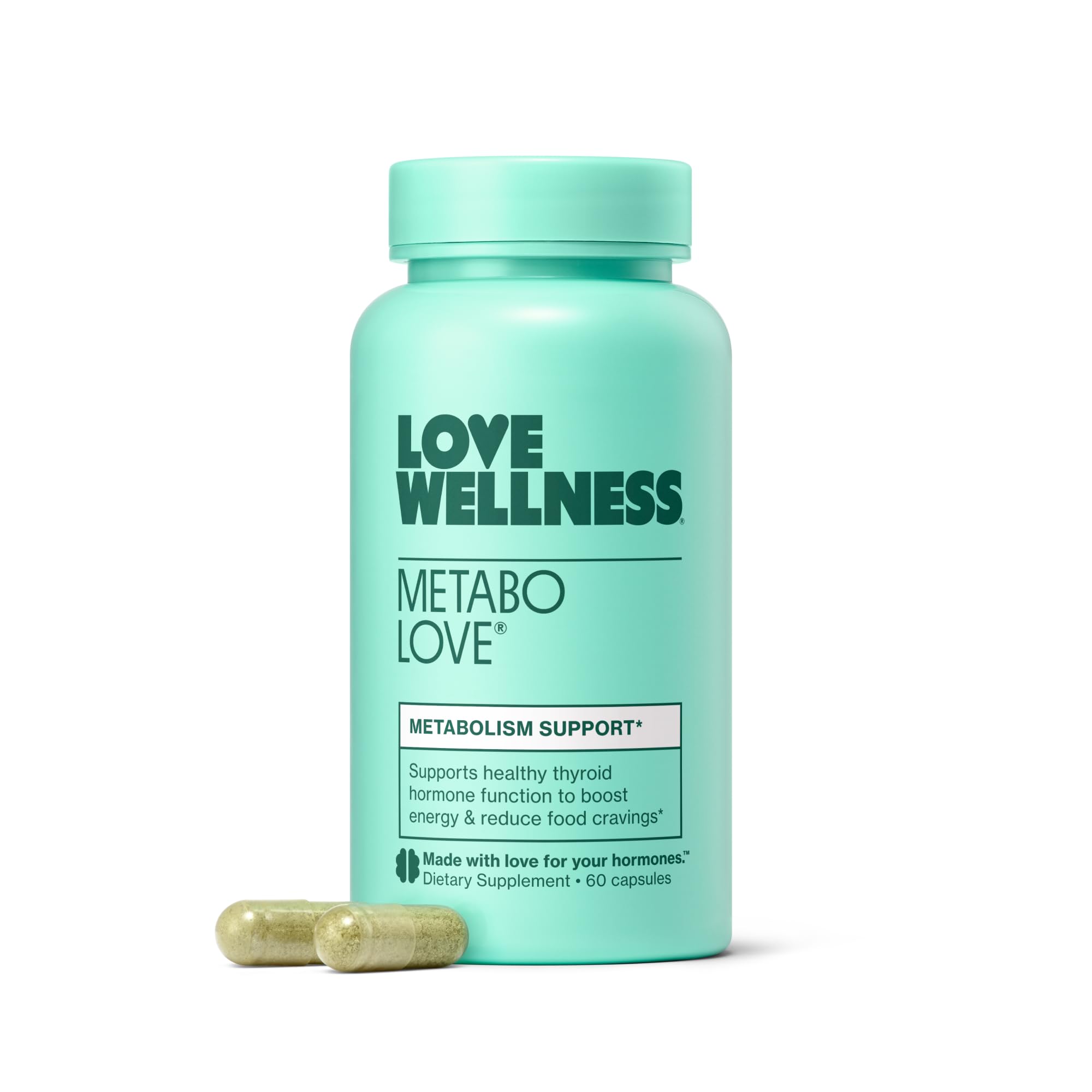 Love Wellness Metabolove: botella para verter, enfoque en cápsulas para apoyar el metabolismo naturalmente