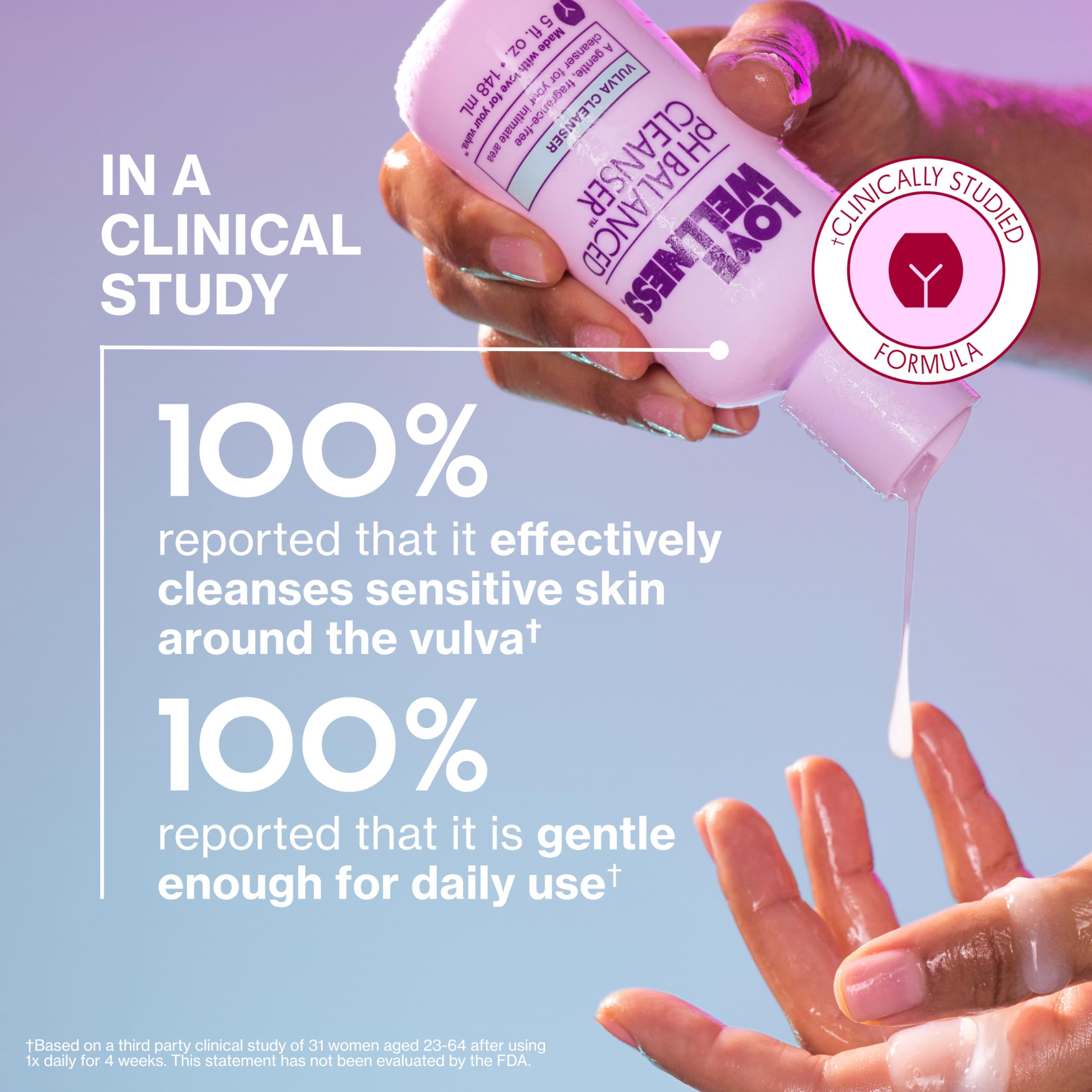 Love Wellness pH Balance Cleanser, Calendula para comodidad de la piel íntima.
