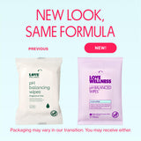 Love Wellness toallitas femeninas textura suave para piel sensible