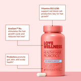 Love Wellness: vitaminas B6 y B12 para soporte capilar diario.