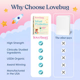 LOVEBUG Infant Probiotics disolución rápida en leche materna o fórmula