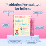 LOVEBUG Infant Probiotics dosis 1 mil millones CFU por porción microbiota saludable