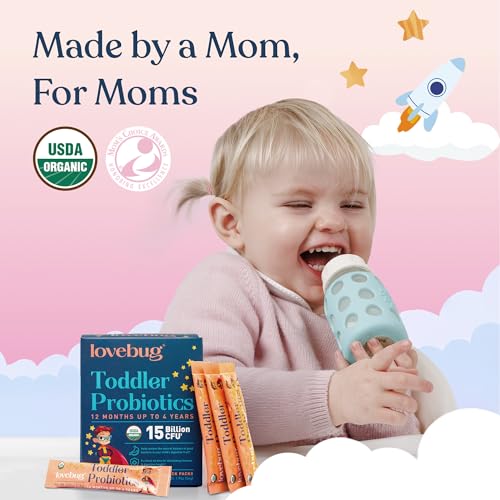 Lovebug Kids Probiotic Powder favorece movimientos intestinales normales en niños.