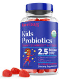 LOVEBUG gominolas probióticas para niños con sabor fresa, apoyo digestivo diario.