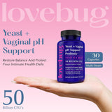 LOVEBUG Probióticos – 50 mil millones UFC en 5 cepas para equilibrio vaginal.