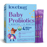 Lovebug Probiotics para bebés, bote, ideal para uso diario.