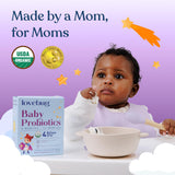 Lovebug Probiotics para bebés, cinco cepas probióticas clave.