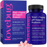 LOVEBUG Probióticos para Mujeres con Pancran en botella, apoyo a la salud íntima.