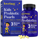 LOVEBUG Probióticos para Niños: envase de 60 perlas para uso diario.