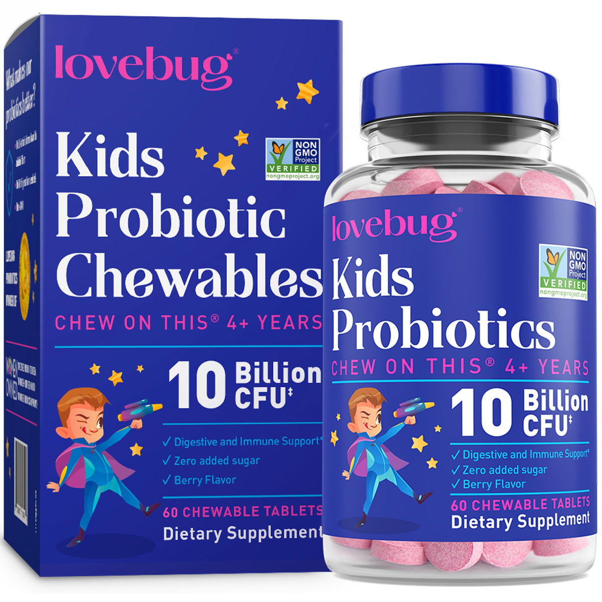 LOVEBUG Probiotics para Niños en botella, favorece la salud digestiva diaria