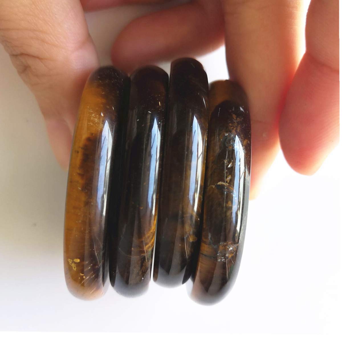 Loveliome detalle pulido de ojo de tigre con grabado dorado favorece la concentración