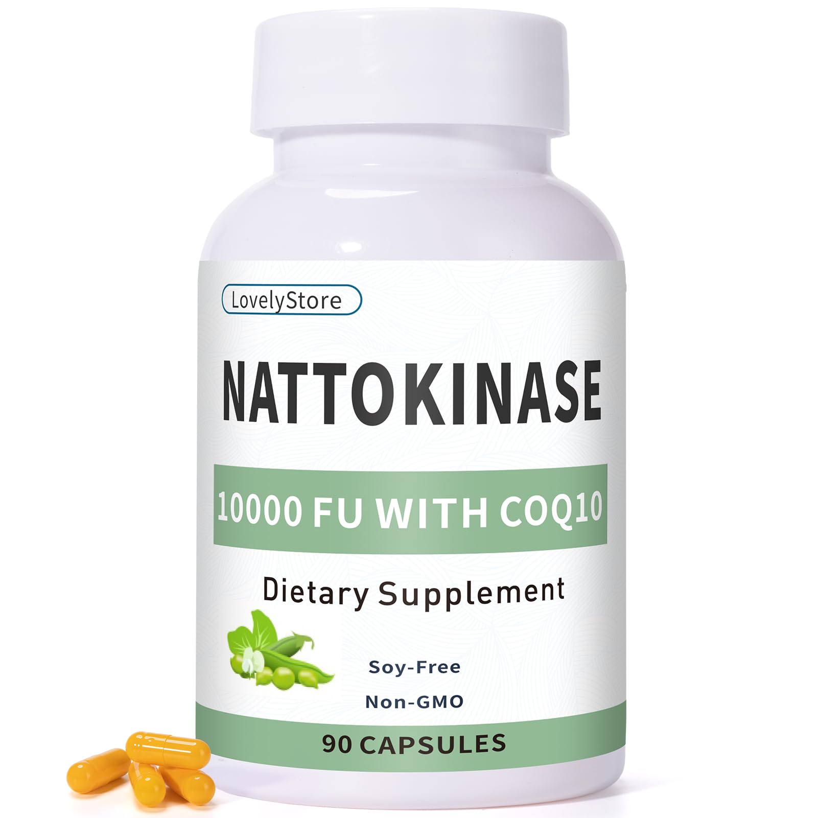 LovelyStore Nattokinase botella frontal para apoyar la circulación diaria