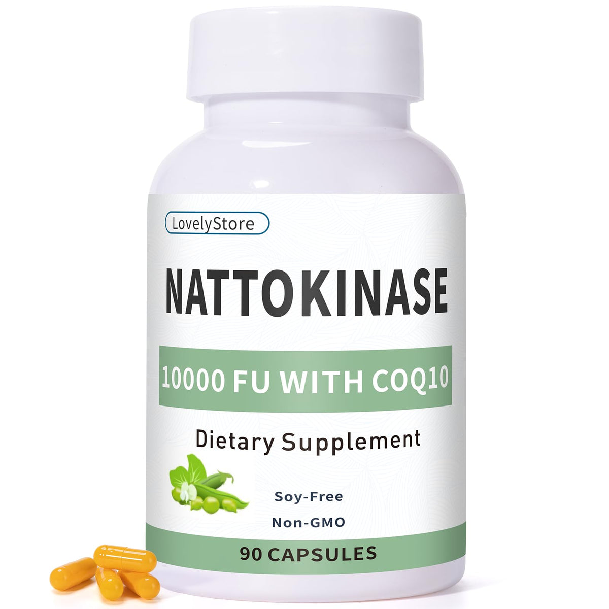 LovelyStore Nattokinase botella frontal para apoyar la circulación diaria