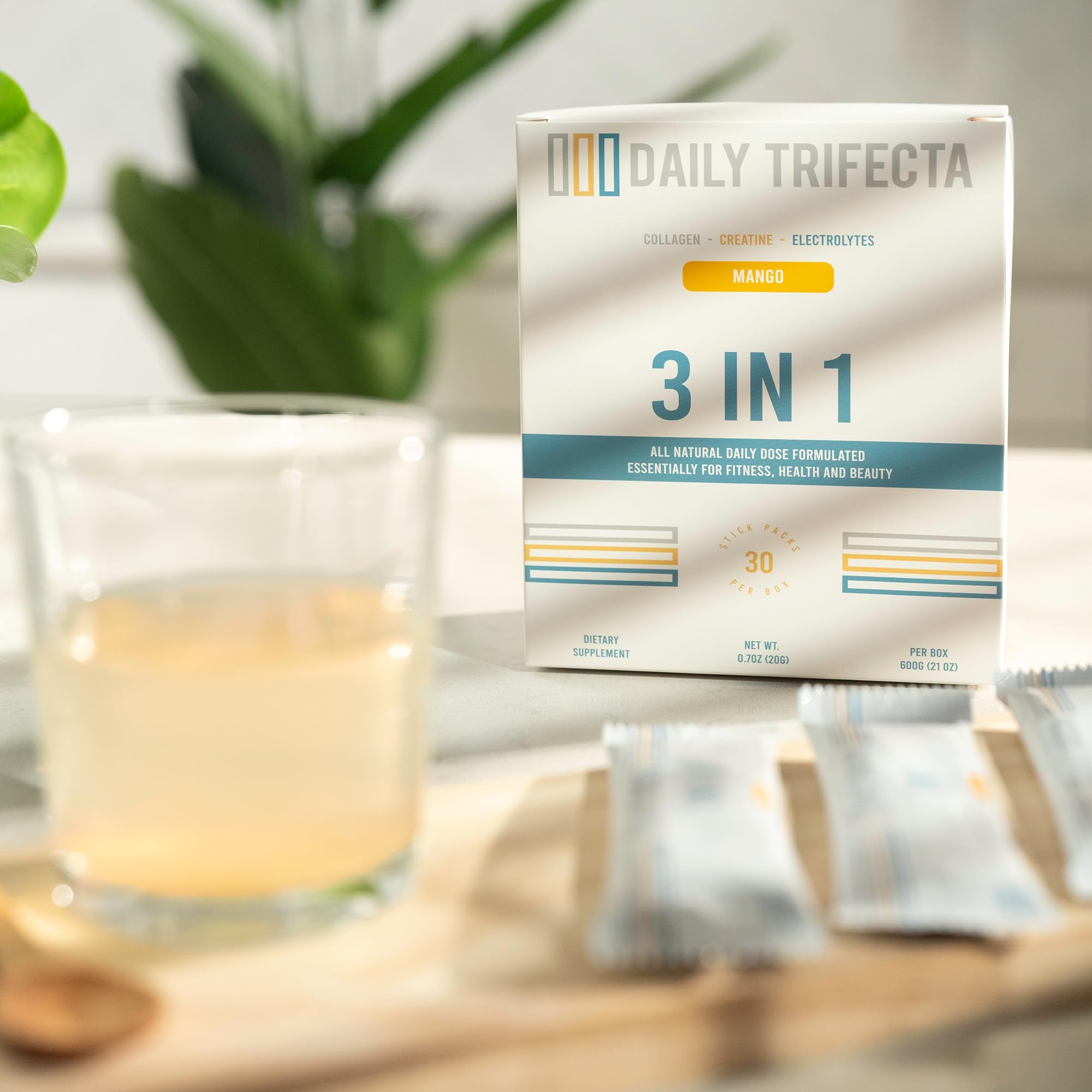 Lovie Style Daily Trifecta: bebida de mango lista para hidratar y mantener energía.