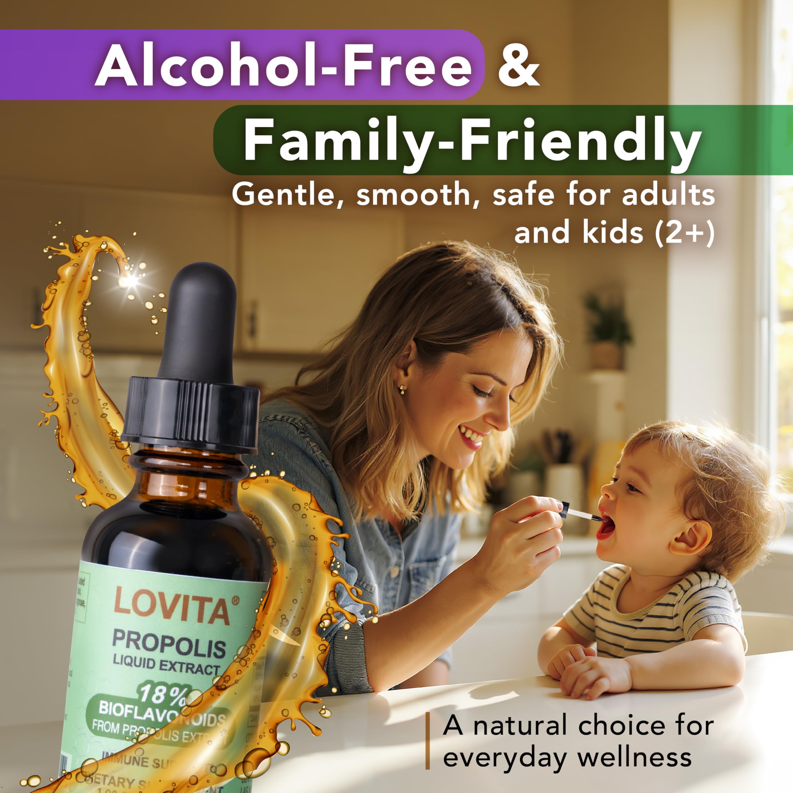 LOVITA Propóleo: bioflavonoides 18% para antioxidante natural.