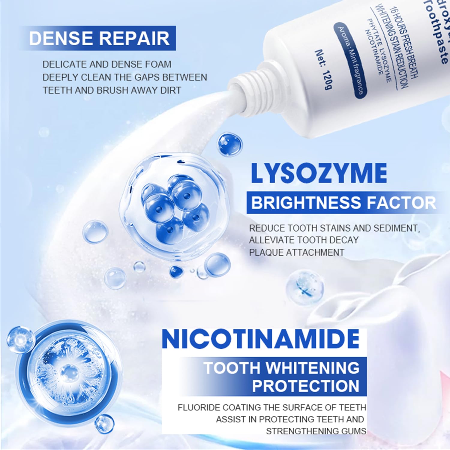 LOYOTICE Hidroxipatita, pasta dental anti manchas para sonrisas más blancas.