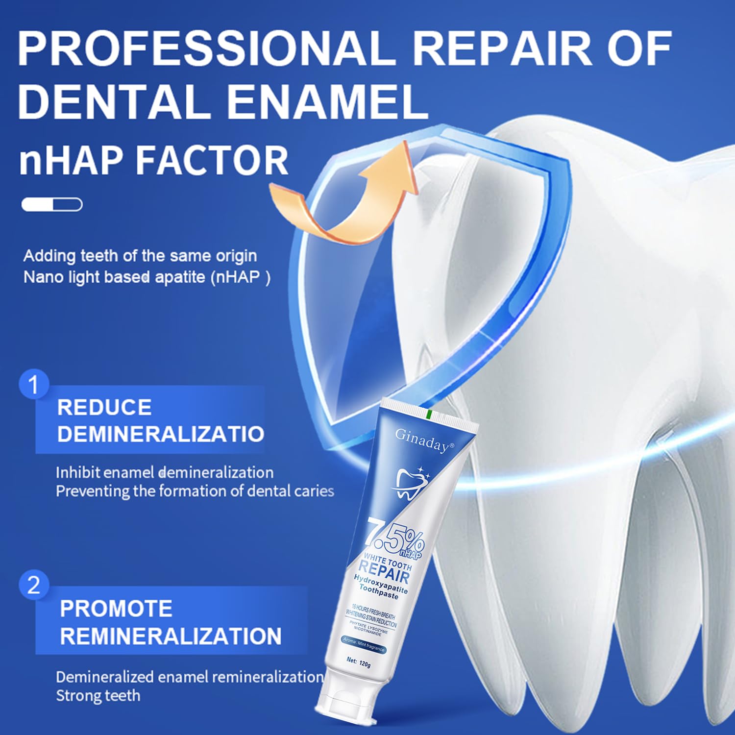LOYOTICE Hidroxipatita, pasta dental para uso diario y aliento fresco.