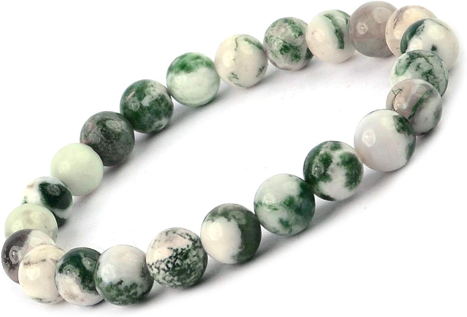 Brazalete L Pedra & Crystal de ágata árbol 8mm, ideal para uso diario.