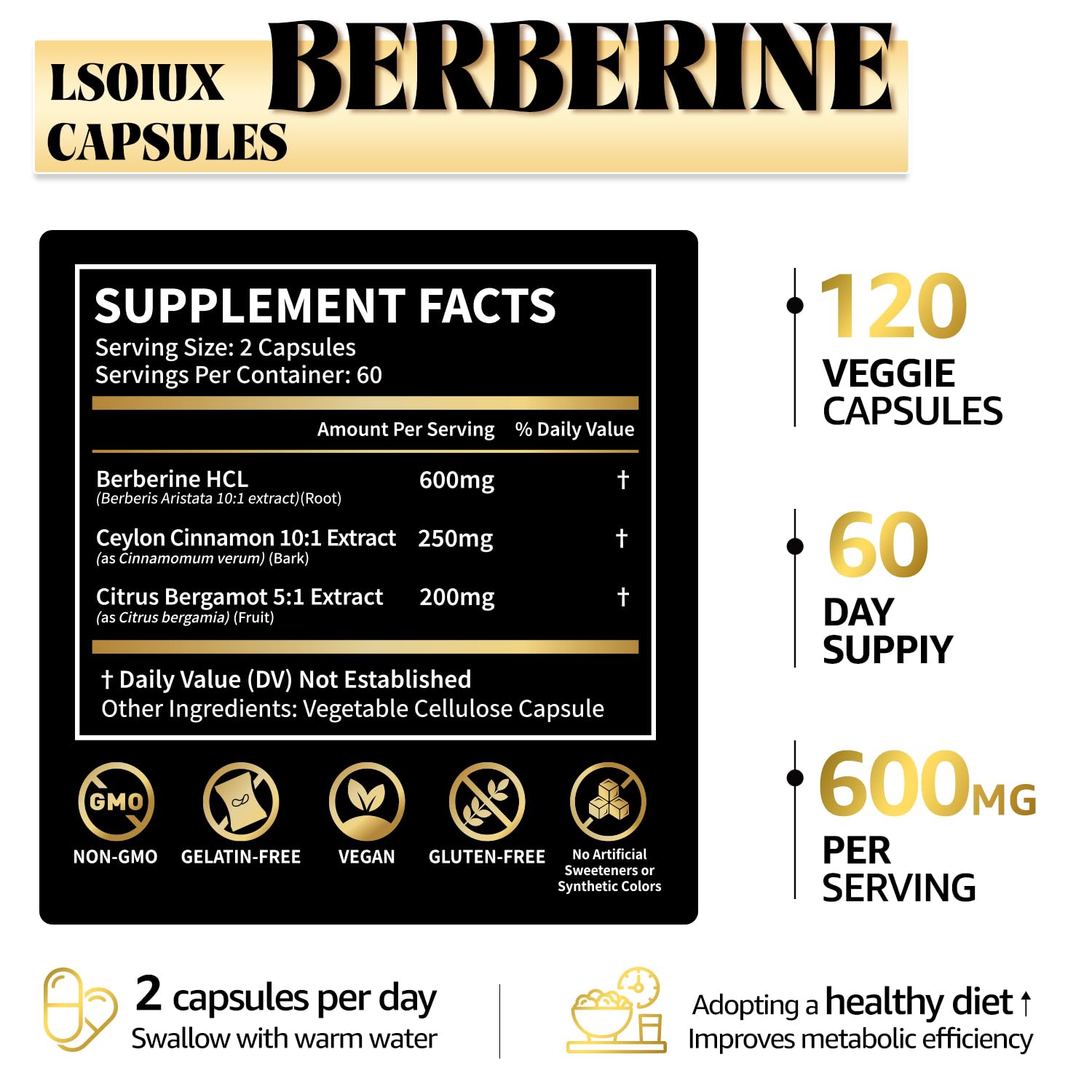 LSOIUX Berberina: diseño vegano y apto para estilo de vida GLP-1.