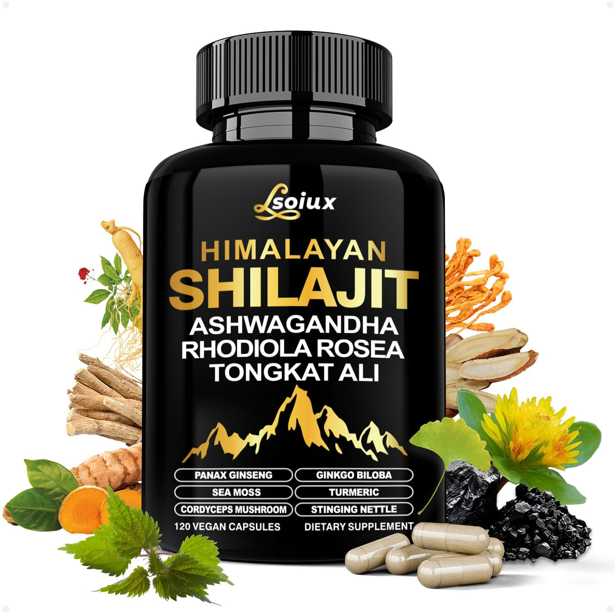 LSOIUX Shilajit-resina Himalaya-botella para vitalidad diaria.