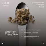 Etiqueta de LTH Flex Whey Isolate destacando certificación NSF