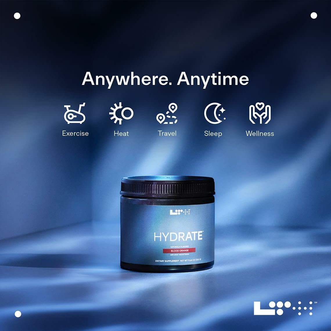LTH Hydrate etiqueta NSF Sport para confianza durante la actividad física.