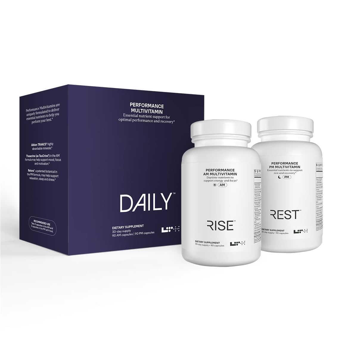 LTH Rendimiento Diario Multivitamínico: caja, apoyo diario para energía y bienestar.