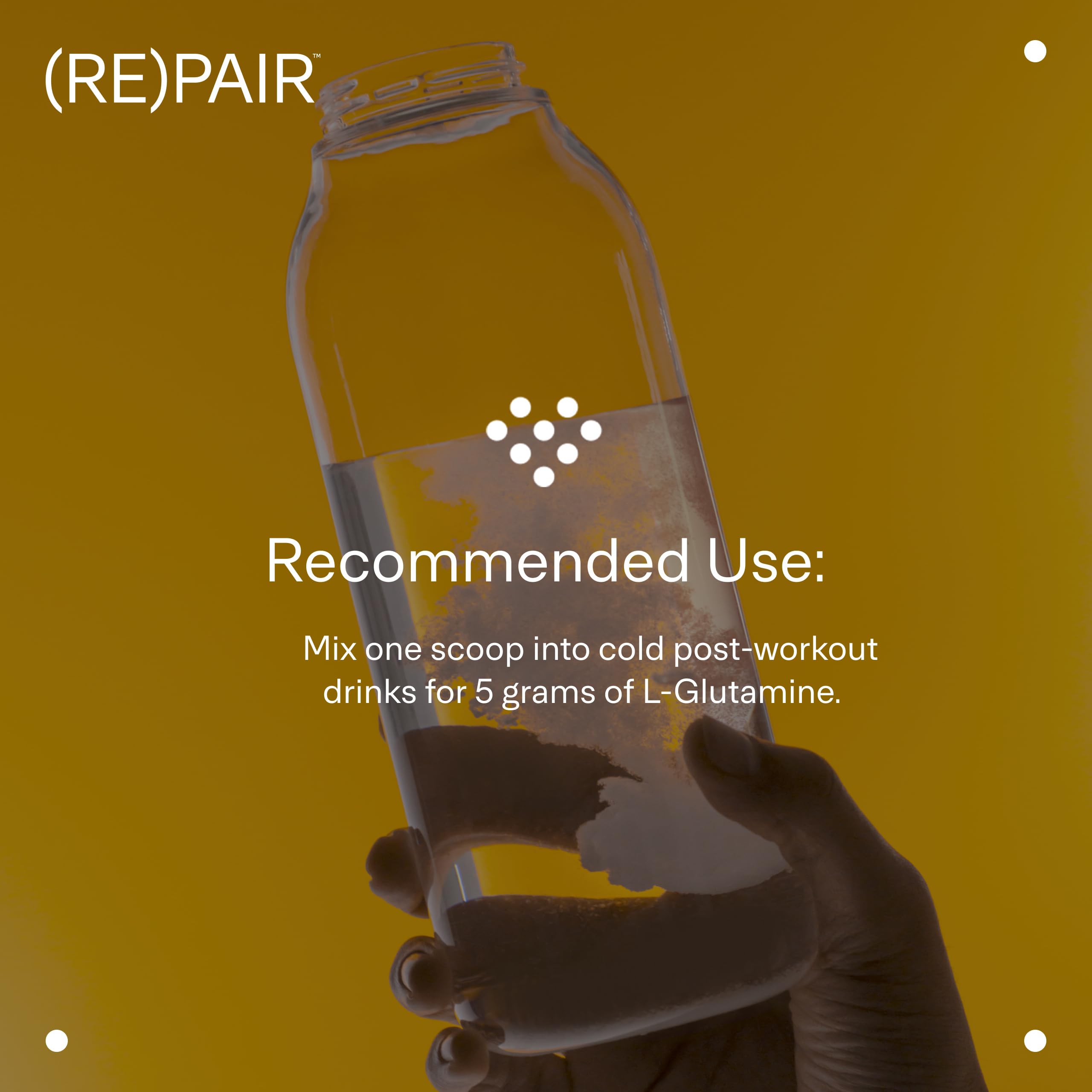 LTH Repair L-Glutamina enfoque en recuperación muscular tras sesiones intensas