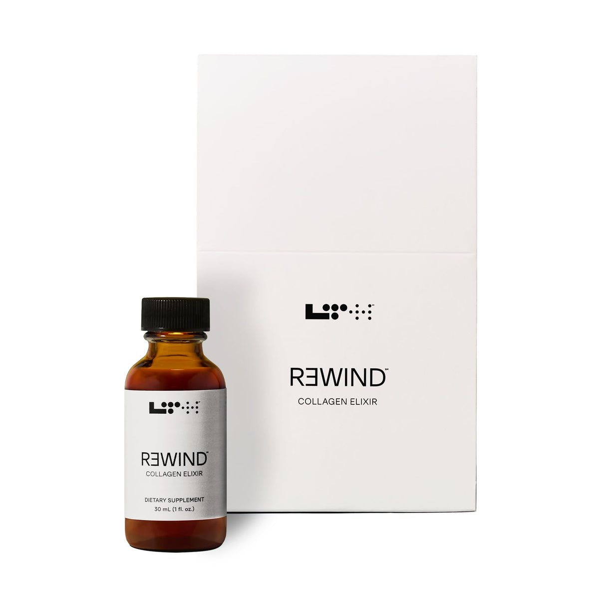 Elixir LTH Rewind Collagen Elixir en botella de 30 ml para cuidado diario de la piel.