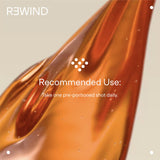 Empaque externo de LTH Rewind Collagen Elixir para almacenamiento sencillo.
