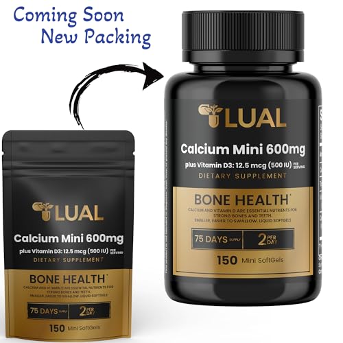 LUAL Calcio Minis 600 mg con D3 – cápsulas suaves, fáciles de tragar en tu rutina.