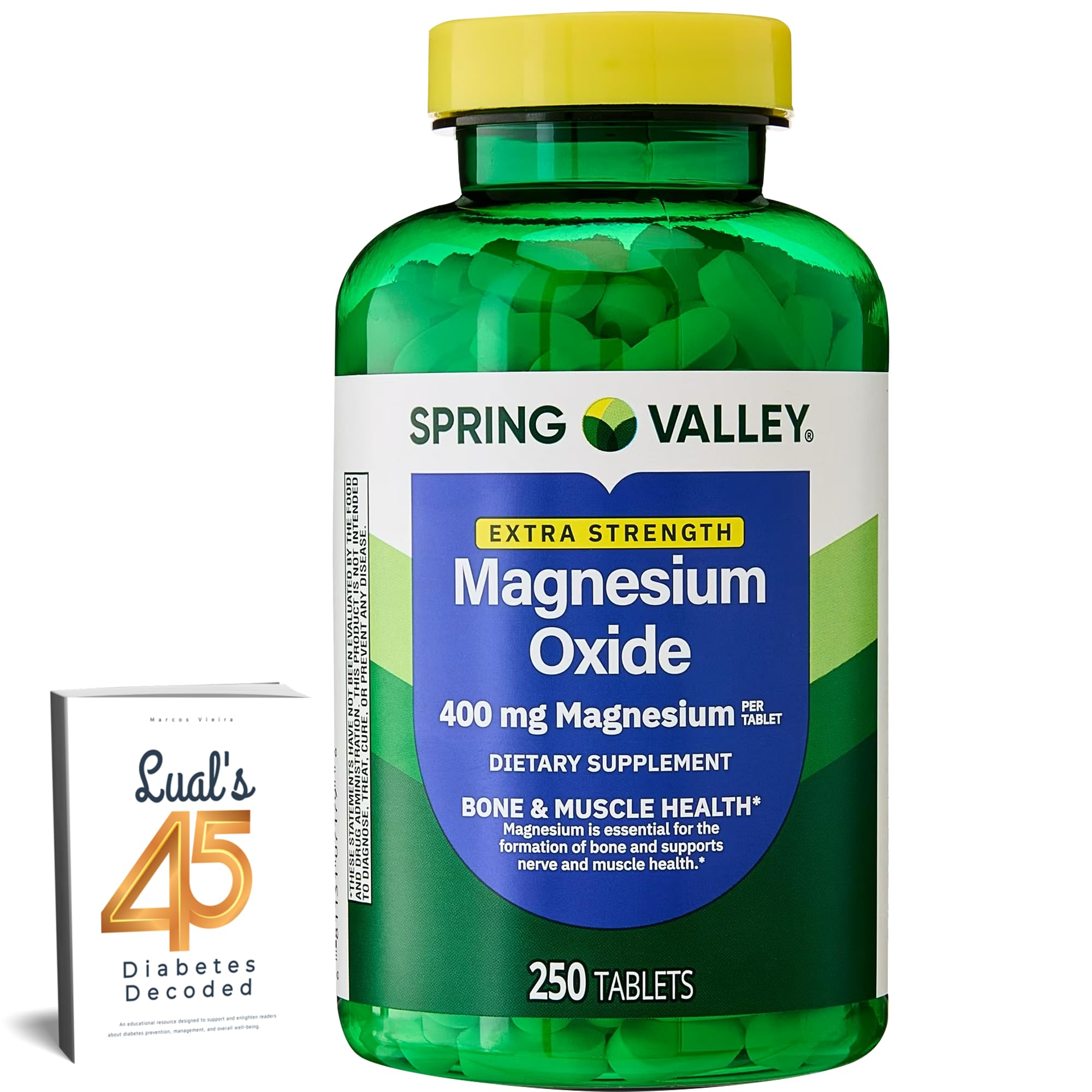 LUAL Magnesio 400 mg en embalaje, apoyo a la salud ósea y muscular.