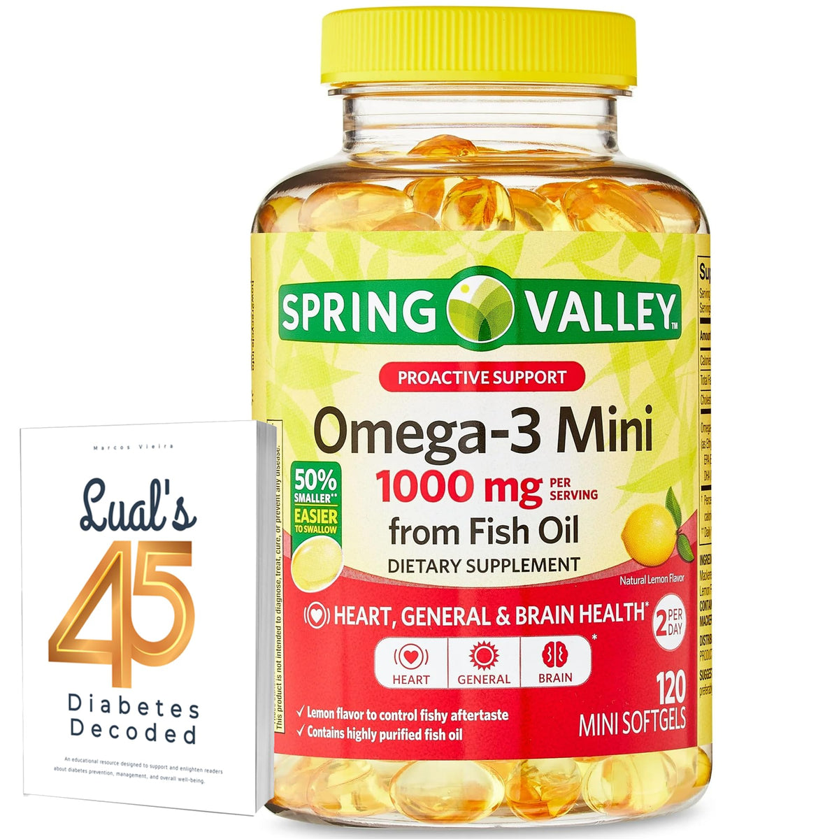 LUAL Omega-3 Mini cápsula: soporte para salud cardíaca y cerebral.