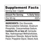 LUAL Zinc 50 mg en cápsulas para la dieta diaria.