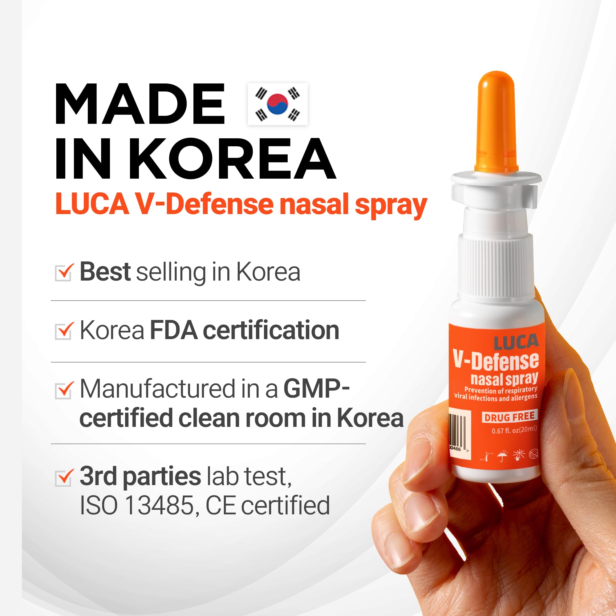 LUCA V-Defense: capa nanohidratante de carragenano lambda que ayuda a mantener la humedad nasal.